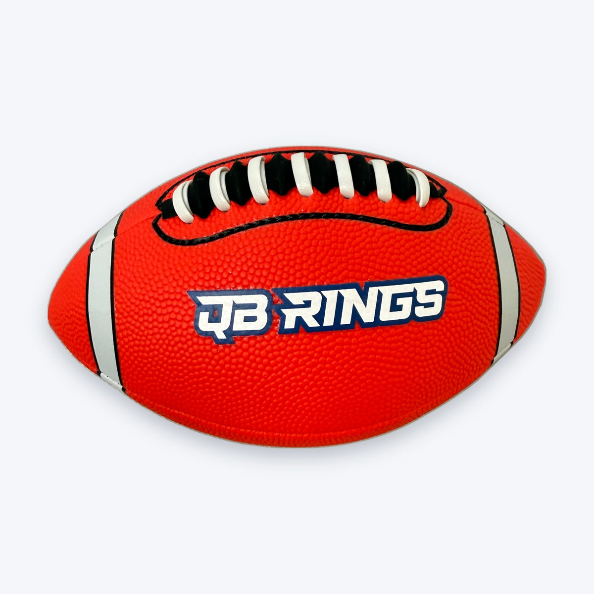 Red QB Rings football, side logo